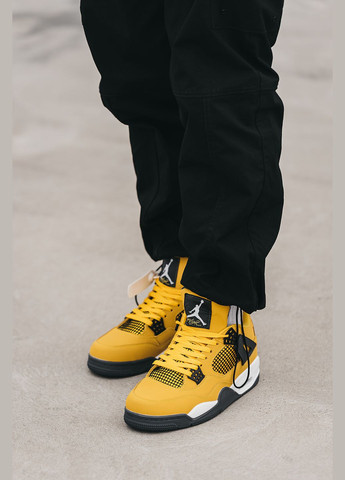 Кроссовки женские и мужские Nike Air Jordan 4 Retro SE yellow | Найк Аир Джордан 4 желтые No Brand жёлтые всесезоны (315006218)