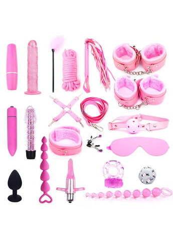 Черный БДСМ набор из 21 предмета для ролевых садо-мазо игр No Brand (340914494)