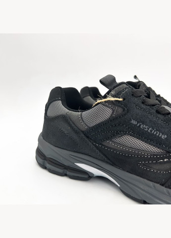 Чорні кросівки (р) текстиль/замша 0-2-2-hmb-24068 Restime