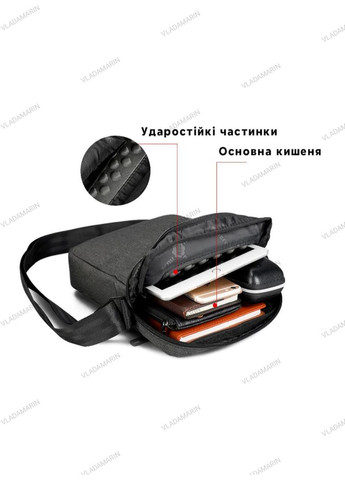 Мужская сумка через плечо, молодежная городская сумка(планшет до 9,6") темно Tigernu (370639488)