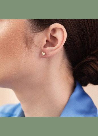 Сережки - пусети Сердечки у жовтому золоті с08345 Oniks (264644314)