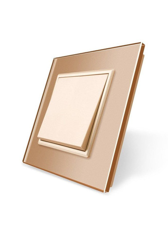 Одноклавішний прохідний вимикач золото скло (VL-С7FCMKS-2AP) Livolo (370985057)