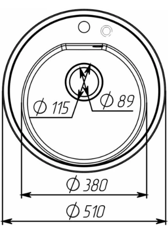 Гранітна мийка для кухні LUNA 510 матова металік Valeso (346087884)