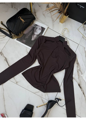 Коричневый женский лонг с вырезами No Brand Р1559-7077