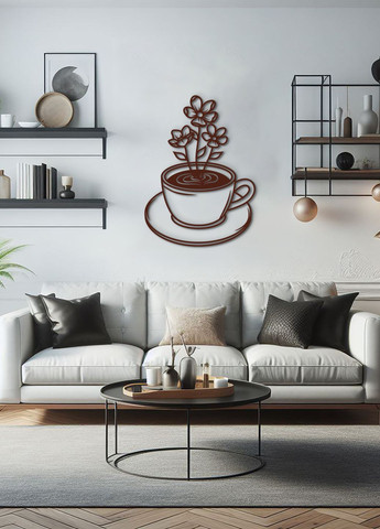 Деревянная картина на кухню, декор для комнаты "Ромашковый чай", декоративное панно 70х50 см Woodyard (292012890)