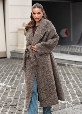 Темно-бежевое зимнее Пальто оверсайз Hot Fashion