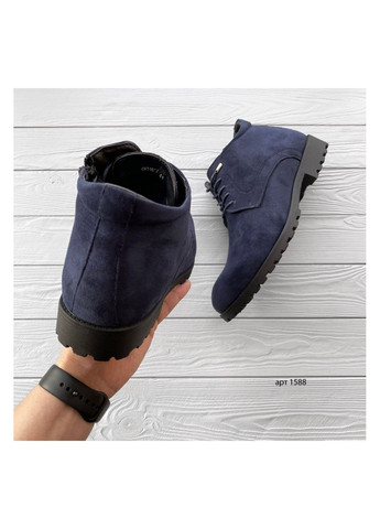Темно-синие зимние мужские ботинки No Brand