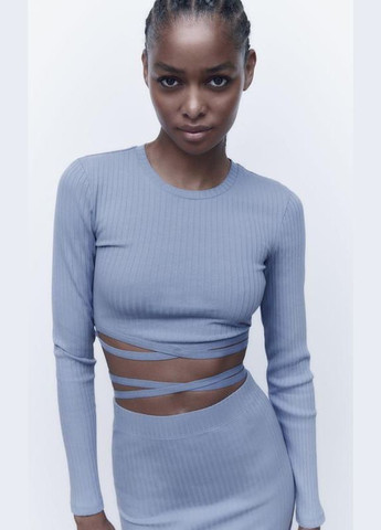 Костюм базовий трикотажний в рубчик кофта і спідниця Zara (321971147)