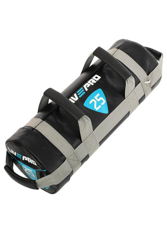 Мішок обважнювач для функціонального тренінгу Power Bag LP8120-25 25кг (PVC, вага 25кг, чорний-сірий) LiveUp (361440139)