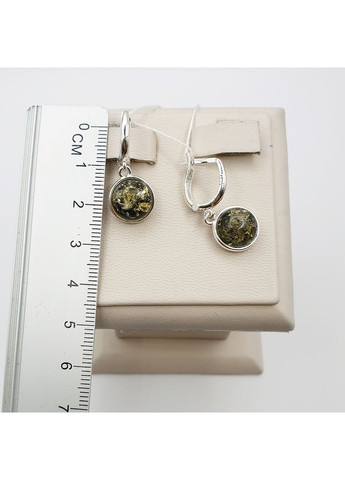 Серьги серебряные с янтарем 3,63 г No Brand (369737198)