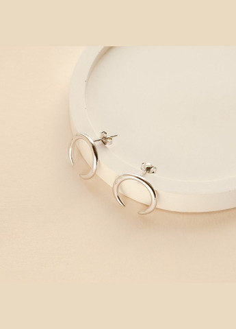 Комплект серебряный Молодая луна серьги пусеты и колье с половинкой луны No Brand (362176866)