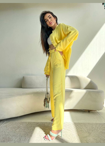Жіночий костюм-двійка колір жовтий р.42/44 454376 New Trend (290111617)