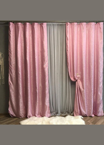 Набір штори для спальні Жаккард Рожевий 200x270 см (Е1011011B) No Brand (306633902)