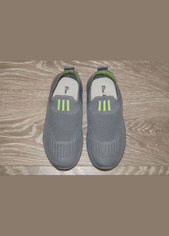 Сірі осінні кросівки дитячі текстильні сірі без шнурків Blue Rama