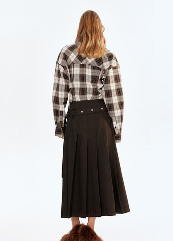 Коричневая кэжуал рубашка в клетку H&M