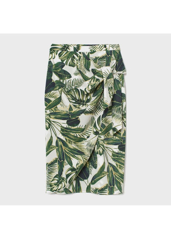 Зеленая с абстрактным узором юбка H&M