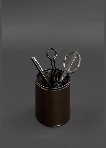 Стакан для ручок у шкіряному чохлі темно-коричневий краст (A-027818) BlankNote (330144391)