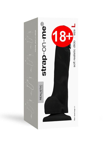 Реалістичний фалоімітатор SOFT REALISTIC DILDO Black - Size L Strap-On-Me (303878788)
