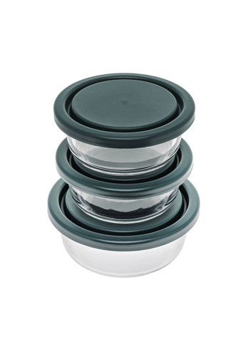 Набір контейнерів ємностей для їжі зі скла з кришками 3 шт. S&T (330579671)