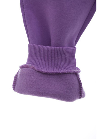 Фиолетовые демисезонные свободные штаны на флисе для девочки meow фиолетовые 104 см (44368) BABYKROHA