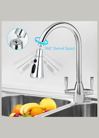 Насадка-распылитель на кухонный выдвижной смеситель Brushed с 3 режимами распыления Silver No Brand (350202663)