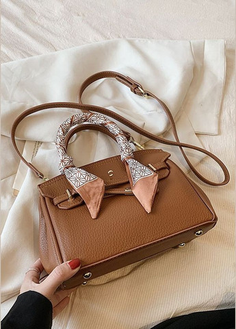 Женская сумка 23074 кросс-боди с двумя ручками коричневая No Brand (296008235)