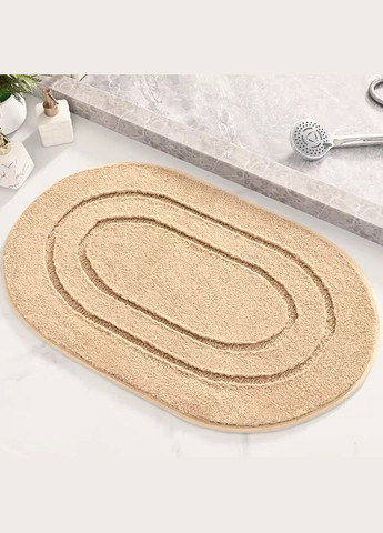Коврик для ванной комнаты и душа коврик для ног в душевую, микрофибра, атиковский овальный 50х80 см, бежевый No Brand (337342248)