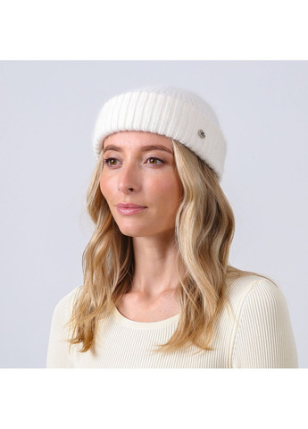 Шапка по голові міні-біні жіноча віскоза з ангорою біла МААТ LuckyLOOK 880-580 (352690922)