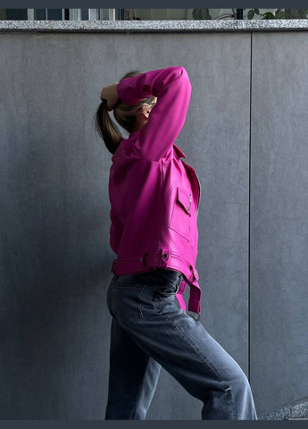 Розовая демисезонная женская куртка-косуха косуха, байкерская Україна