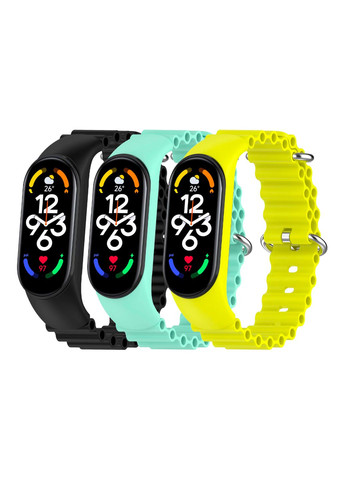 Ремешок для Xiaomi Mi Band 3/4/5/6/7 Ocean Band Цвет Yellow No Brand Xiaomi Smart Band 3,Xiaomi Smart Band 4,Xiaomi Smart Band 6,Xiaomi Smart Band 7,Xiaomi 5/6/7 Original Design (341307977)