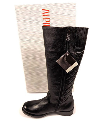 Осенние кожаные женские демисезонные сапоги, чулки Alpina