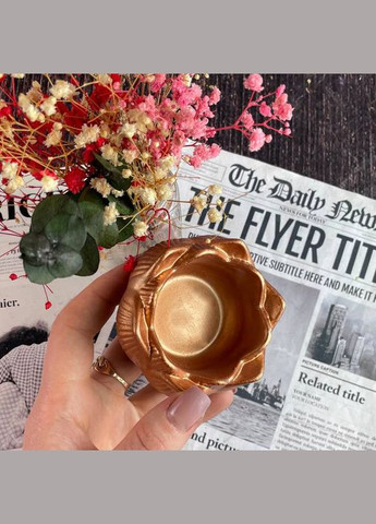 Гипсовый подсвечник - Лотос в ассортименте Белый No Brand (322347578)