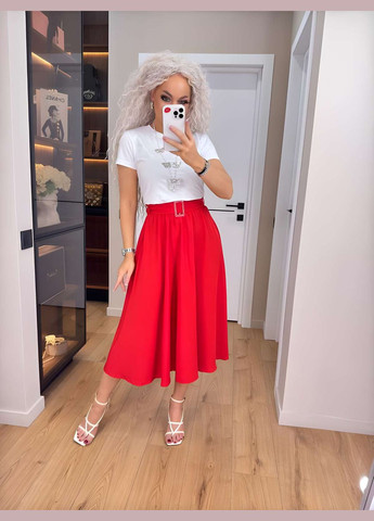 Спідниця +пояс жіноча довга міді 42-56 графіт (темно-сірий) No Brand (332770563)