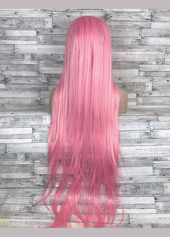 Перука рожева пряма без чубчика з проділом жіноча для жінок 100см зі штучного волосся No Brand 7508 (306728888)