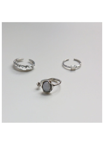 Комплект трьох фентезі колечок унісекс парні каблучки для друзів сріблясті fairycore аніме стиль базові регульовані ніжні кокетт No Brand (347317436)