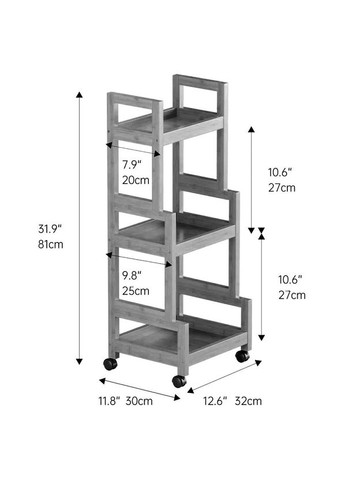Этажерка из дерева для ванной на колёсиках Диполи зефир (АБТ-003420) No Brand (328209538)