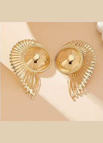 Сережки великого розміру Золотий молюск No Brand (329728240)