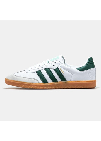 Сірі Осінні кросівки чоловічі adidas samba vegan white green адідас самба No Brand