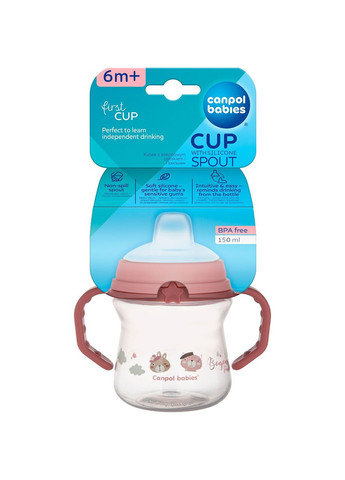 Кружка тренировочная First Cup Bonjour Paris, 150 мл, розовый () Canpol Babies 56/612_pin (328397344)