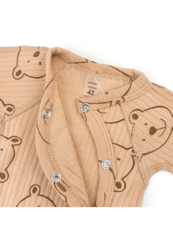 Комбінезон для немовлят на кнопках інтерлок Bear on coffee Коричневий dexter's (370080592)