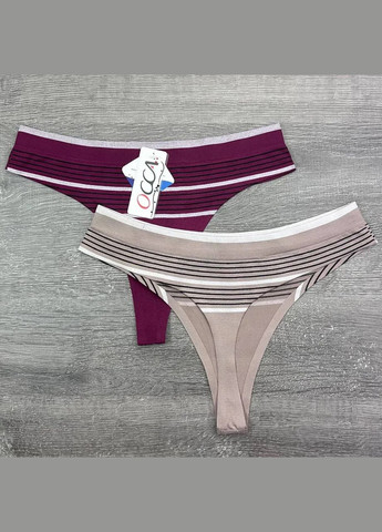 Бесшовні стрінги високої посадки з лазерною технологією набір 5 шт OCCA Стрінги (326051363)