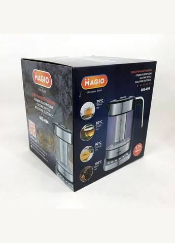 Электрочайник, чайник прозрачный с подсветкой, дисковый чайник Magio MG-494 (293246481)