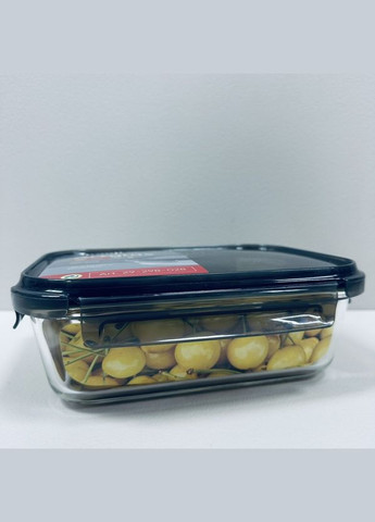 Контейнер скляний для зберігання прямокутний з пластиковою кришкою 1500 мл Artglass 29-298-028 Krauff (322167720)