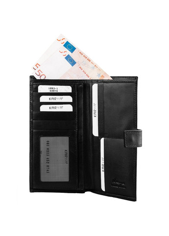 Шкіряний чоловічий гаманець 9х18х1,5 см Karya (315872600)