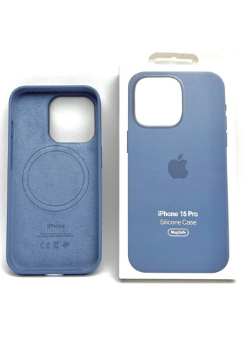 Чехол на 15 PRO Silicone Case Magsafe Full open camera магнитный для айфона 15 О Blue No Brand (369136944)