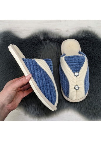 Голубые тапочки домашние теплые Fashion