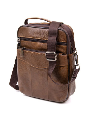 Мессенджер мужской Vintage с потайным карманом из натуральной кожи коричневый (sku_20392) No Brand (328922596)