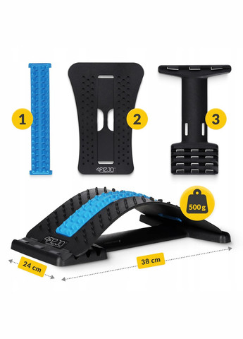 Тренажер для растяжения спины и позвоночника 4 уровня Black/Blue (P-5905973400305) 4FIZJO (304995867)