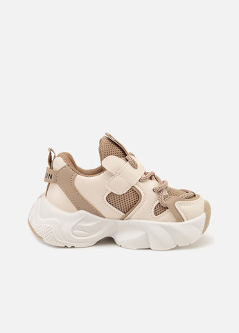 Бежеві осінні кросівки на платформі для дівчинки колір бежевий цб-00267567 No Brand