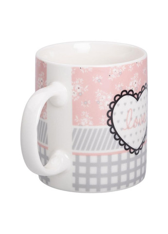 Чашка порцелянова 400 (мл) чашка для кави та чаю з написом та серцем Lugi RX-N240143GRE Liling Rongxiang Ceramic (370969182)